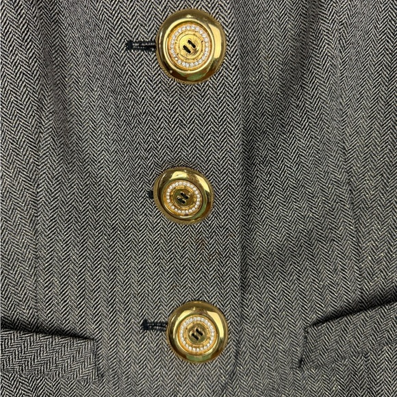 Gai Mattiolo gray Vest with Gold Buttons size 42 - Picture 2 of 6